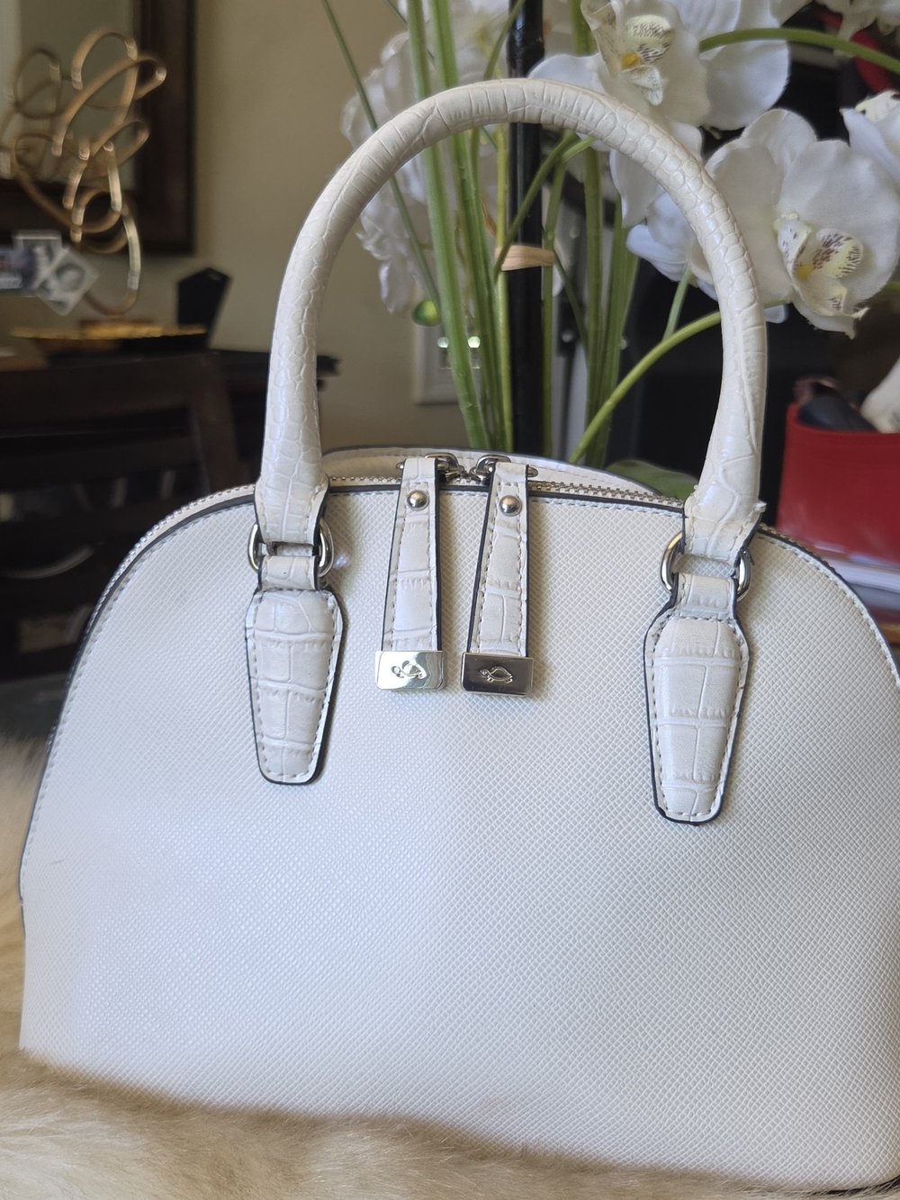 Classic White Dome Satchel Handbag
